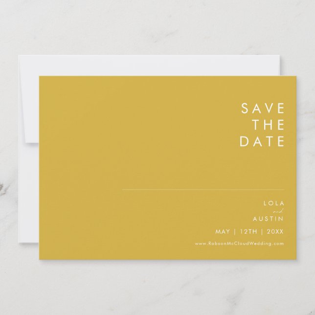 Modern Minimalist Font Horizontal Save The Date (Front)