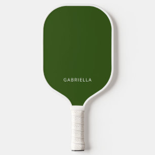 Modern Minimalist Forest Green Personalised Name Pickleball Paddle