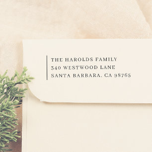 Modern Minimalist Formal Name & Address Rubber Stamp