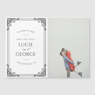 Modern Minimalist Frame Save the Date Magnet