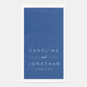 Modern Minimalist French Blue Custom Wedding Napkin