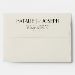 Modern Minimalist French Retro Whimsical Wedding Envelope