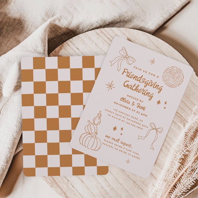Modern Minimalist Friendsgiving Gathering Invitation (Creator Uploaded)