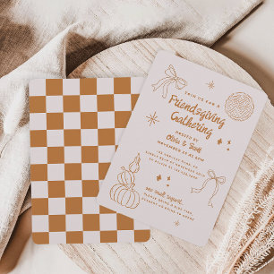 Modern Minimalist Friendsgiving Holiday Gathering Invitation