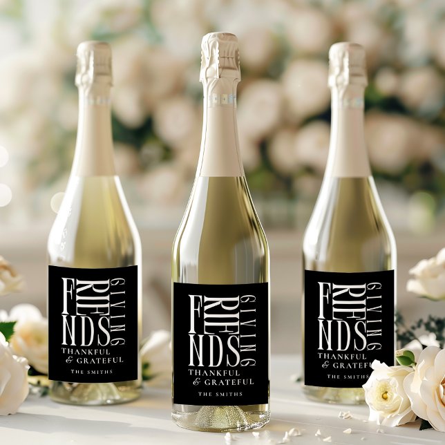 Modern Minimalist Friendsgiving Label  (Creator Uploaded)