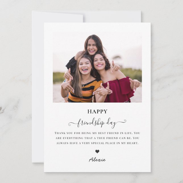 modern minimalist friendship best friend BFF cute  Holiday Card (Front)