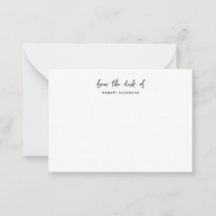 Modern Minimalist From The Desk Of Personalised Card