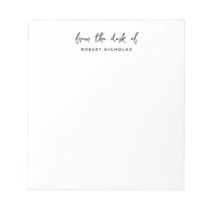 Modern Minimalist From The Desk Of Personalised Notepad