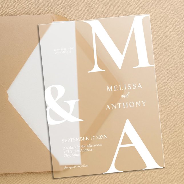 Modern Minimalist Frosted Wedding Acrylic Invitations (Creator Uploaded)