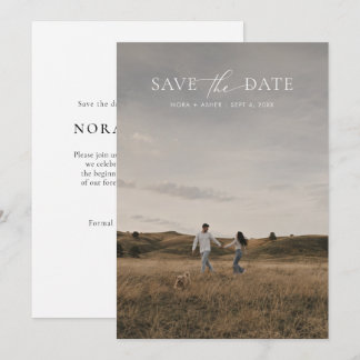 Modern Minimalist Full Bleed Photo Wedding Save The Date