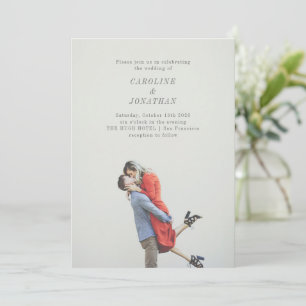 Modern Minimalist Full Photo Overlay Wedding Invitation