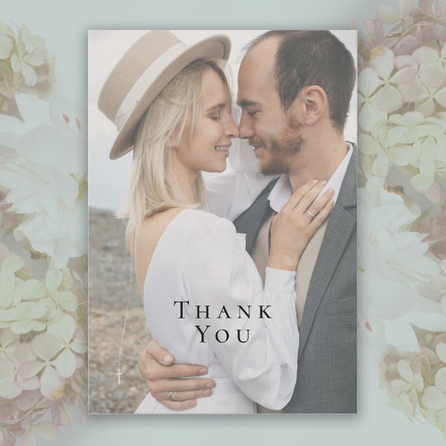 Modern Minimalist Full Photo Wedding Thank You (Creator Uploaded)
