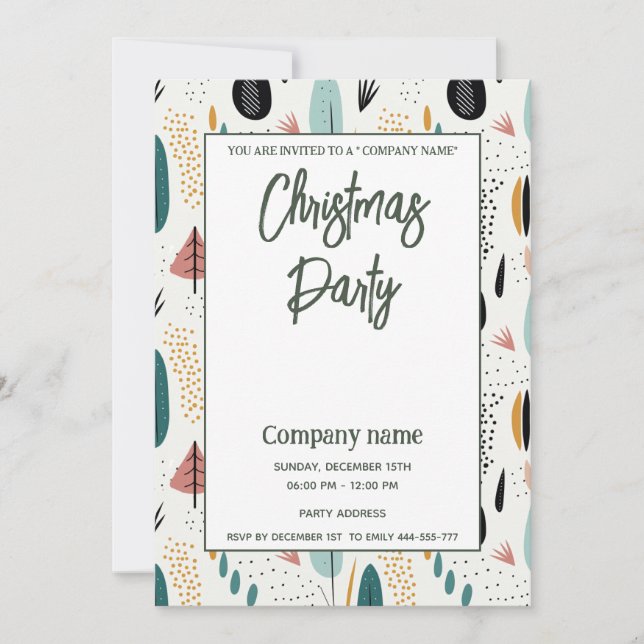 Modern minimalist fun company  party  invitation (Front)