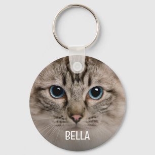 Modern Minimalist Fun Saying Cat Lover Pet  Key Ring