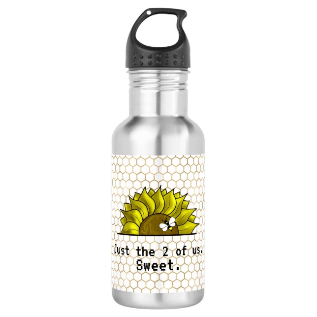 Modern Minimalist Funny Sunflower Bee Script  710 Ml Water Bottle (Front)