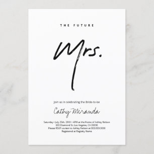 Modern Minimalist Future Mrs. Bridal Shower Invitation