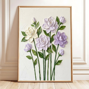 Modern Minimalist Gardenia Canvas Art for Home Dec Poster