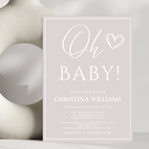 Modern Minimalist Gender Neutral Baby Shower Invitation