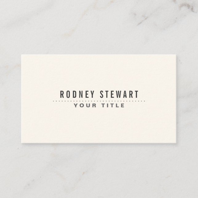 Modern minimalist generic off-white business card (Front)