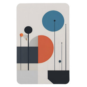 Modern Minimalist Geometric Abstract Art Magnet