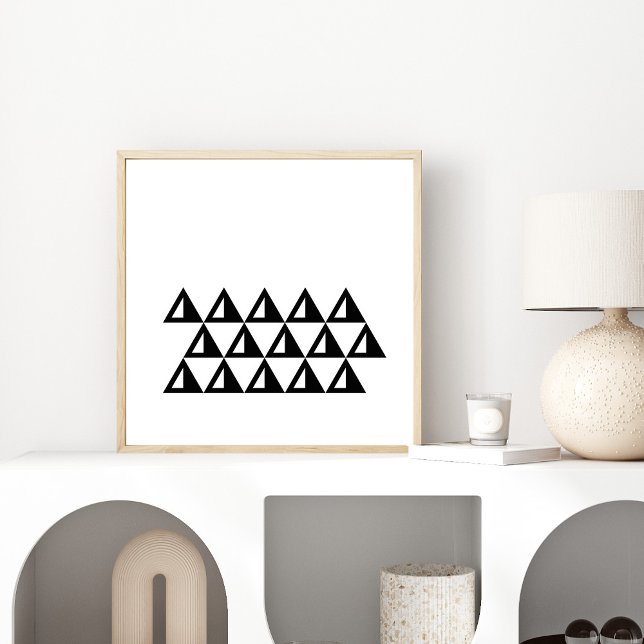 Modern Minimalist Geometric Art in Black and White Poster (Creator Uploaded)