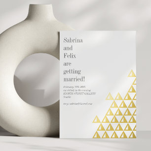 Modern Minimalist Geometric Art Wedding Gold