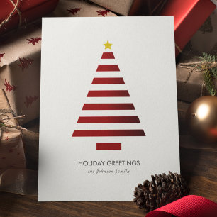 Modern Minimalist Geometric Christmas Tree Holiday Card