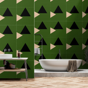 Modern Minimalist  Geometric Earth Green Wallpaper
