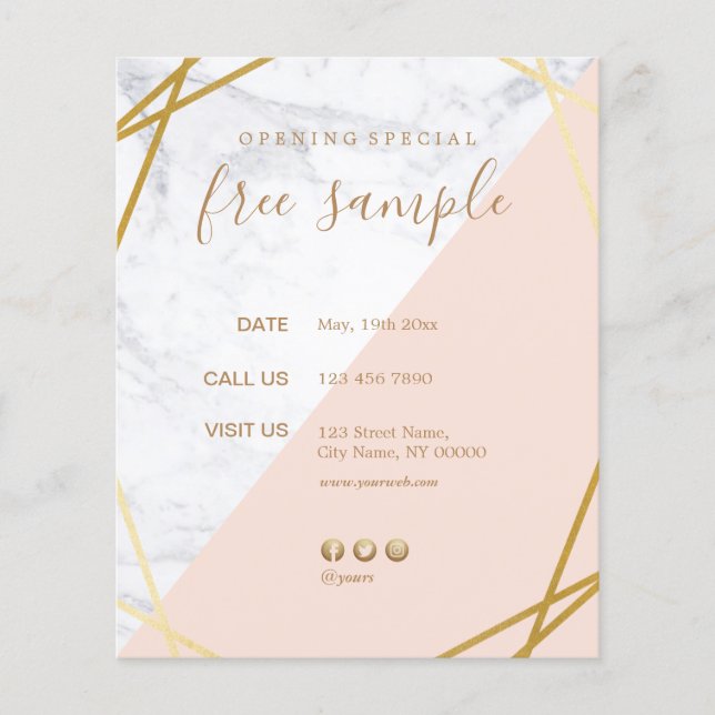 Modern Minimalist Geometric Marble Promotional Flyer (Front)