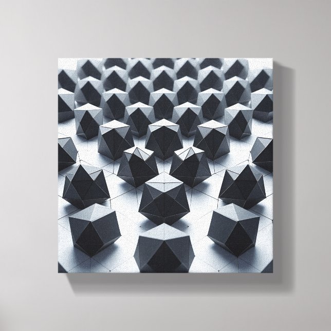 Modern Minimalist Geometric Matrix - Abstract 3D  Canvas Print (Front)