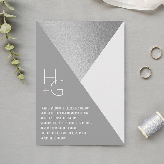 Modern Minimalist Geometric Wedding Invitation (Creator Uploaded)