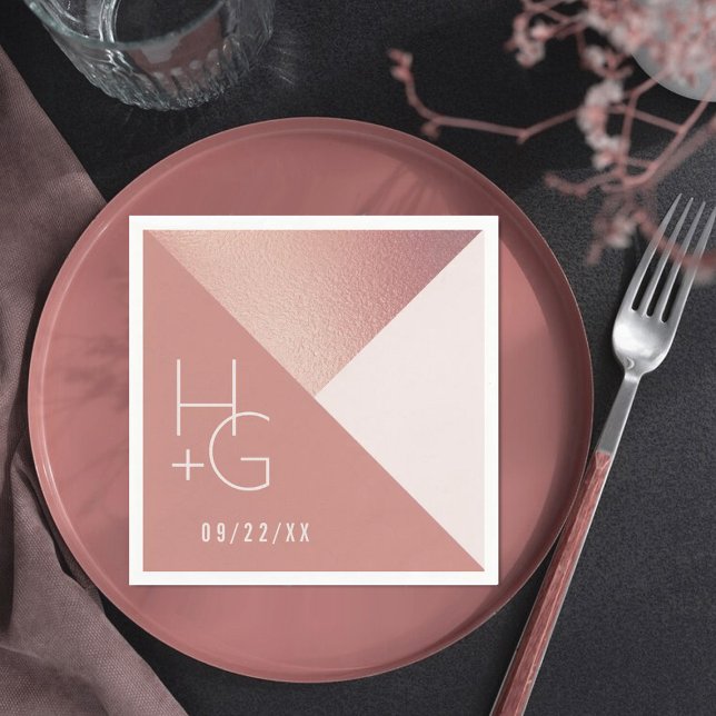 Modern Minimalist Geometric Wedding Napkin (Creator Uploaded)