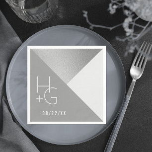 Modern Minimalist Geometric Wedding Napkin