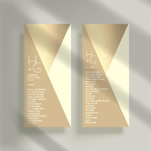 Modern Minimalist Geometric Wedding Program Rack Card