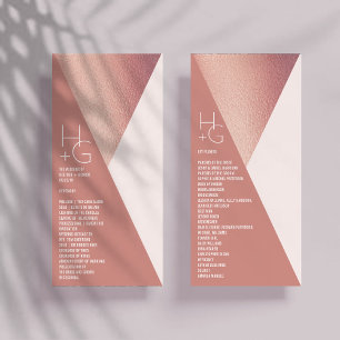 Modern Minimalist Geometric Wedding Program Rack Card