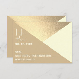 Modern Minimalist Geometric Wedding RSVP Card