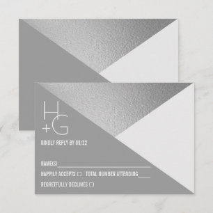 Modern Minimalist Geometric Wedding RSVP Card