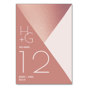 Modern Minimalist Geometric Wedding Table Number