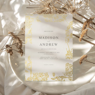 Modern Minimalist Gilded Floral Wedding