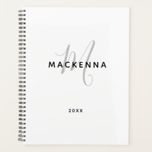Modern Minimalist Girly Monogram Script Name 2022 Planner