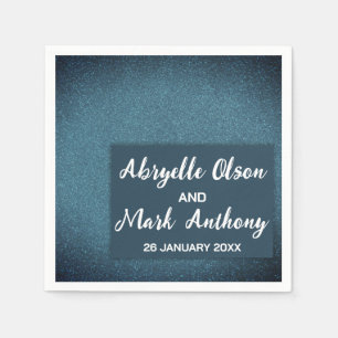 Modern Minimalist Glitter Glam Wedding Engagement  Napkin