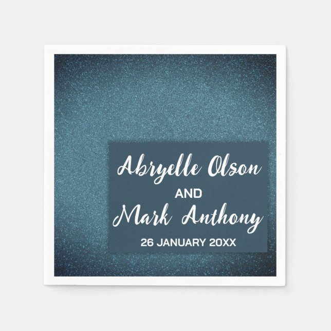 Modern Minimalist Glitter Glam Wedding Engagement  Napkin (Front)