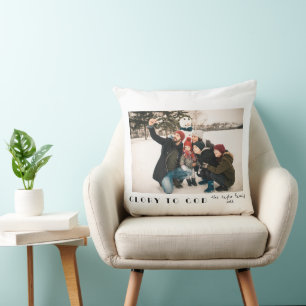 Modern Minimalist Glory to God Photo Cushion
