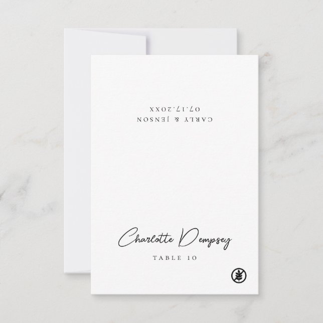 Modern Minimalist Gluten-Free Wedding Place Card (Front)