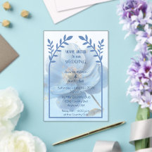 Modern Minimalist Gold and Blue Poppy