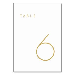 Modern Minimalist Gold and White Table Number