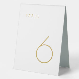 Modern Minimalist Gold and White Table Number