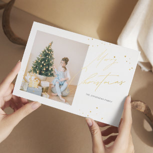 Modern Minimalist Gold Christmas Foil Holiday Card