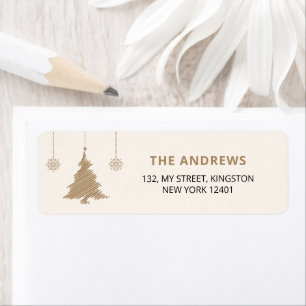 Modern Minimalist Gold Christmas Tree Family
