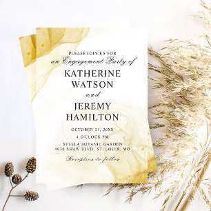 Modern Minimalist Gold Engagement Party Invitation